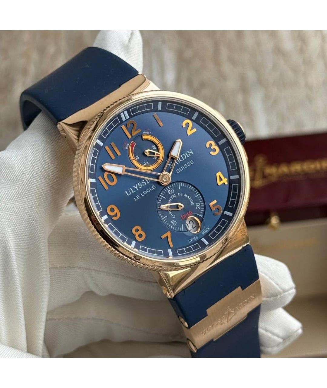 Ulysse Nardin Синие часы из желтого золота, фото 2