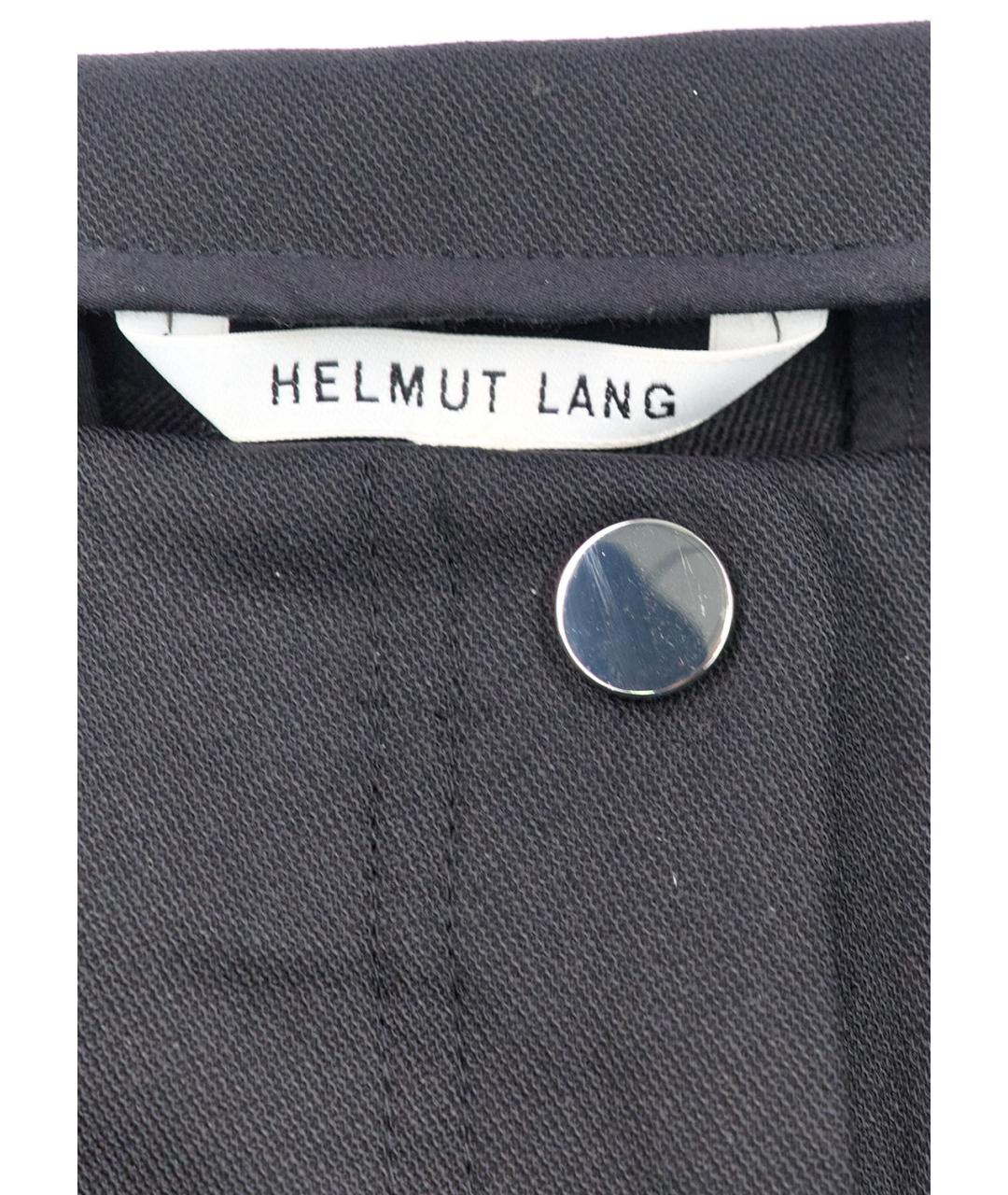 HELMUT LANG Черные шерстяные брюки широкие, фото 3