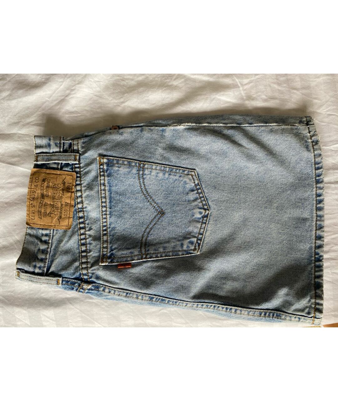 LEVI'S Голубая деним юбка мини, фото 3