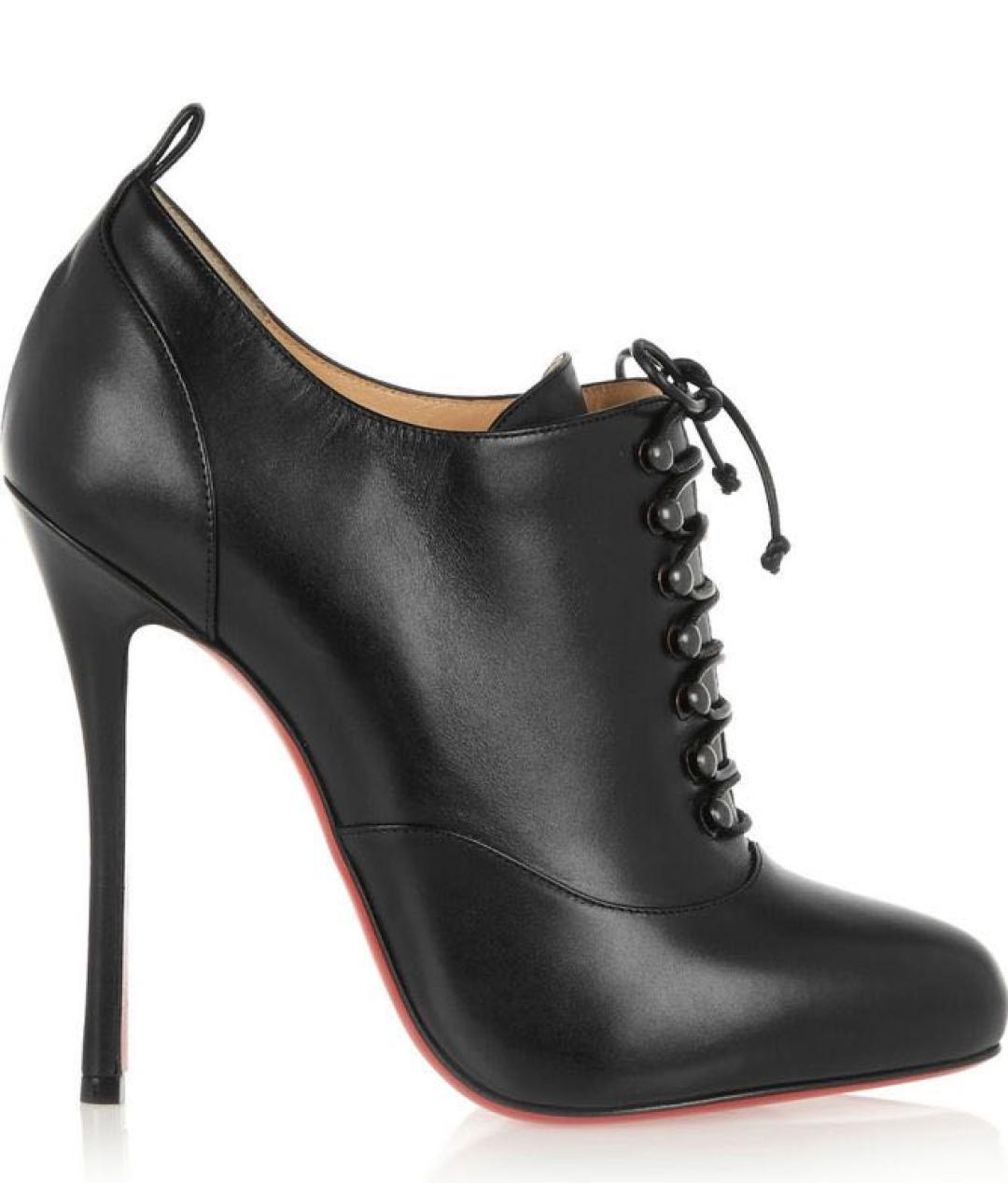 CHRISTIAN LOUBOUTIN Черные кожаные ботильоны, фото 6