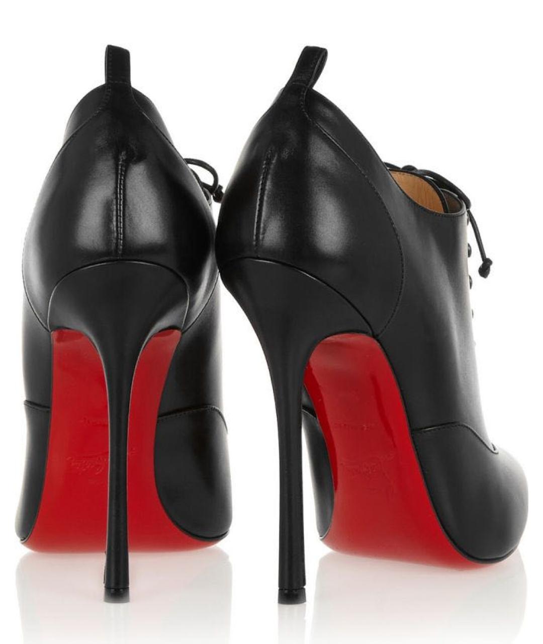 CHRISTIAN LOUBOUTIN Черные кожаные ботильоны, фото 4