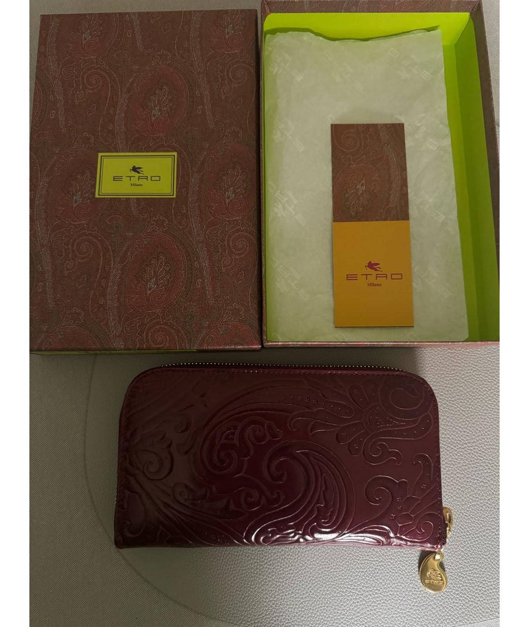 ETRO Бордовый кожаный кошелек, фото 5