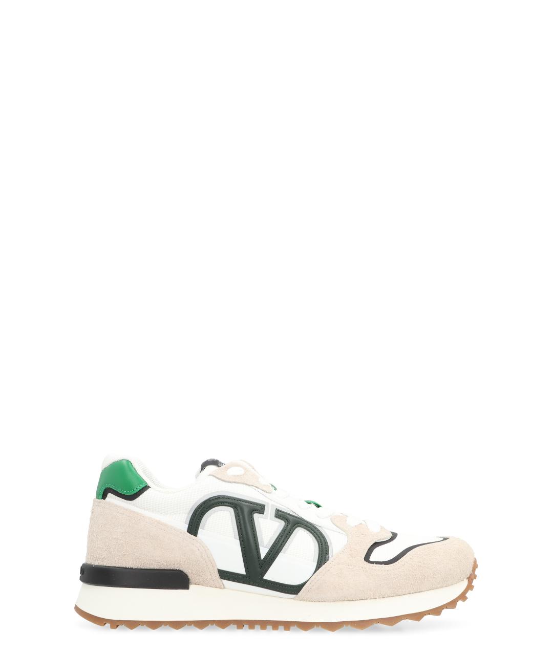 VALENTINO Белые текстильные низкие кроссовки / кеды, фото 1