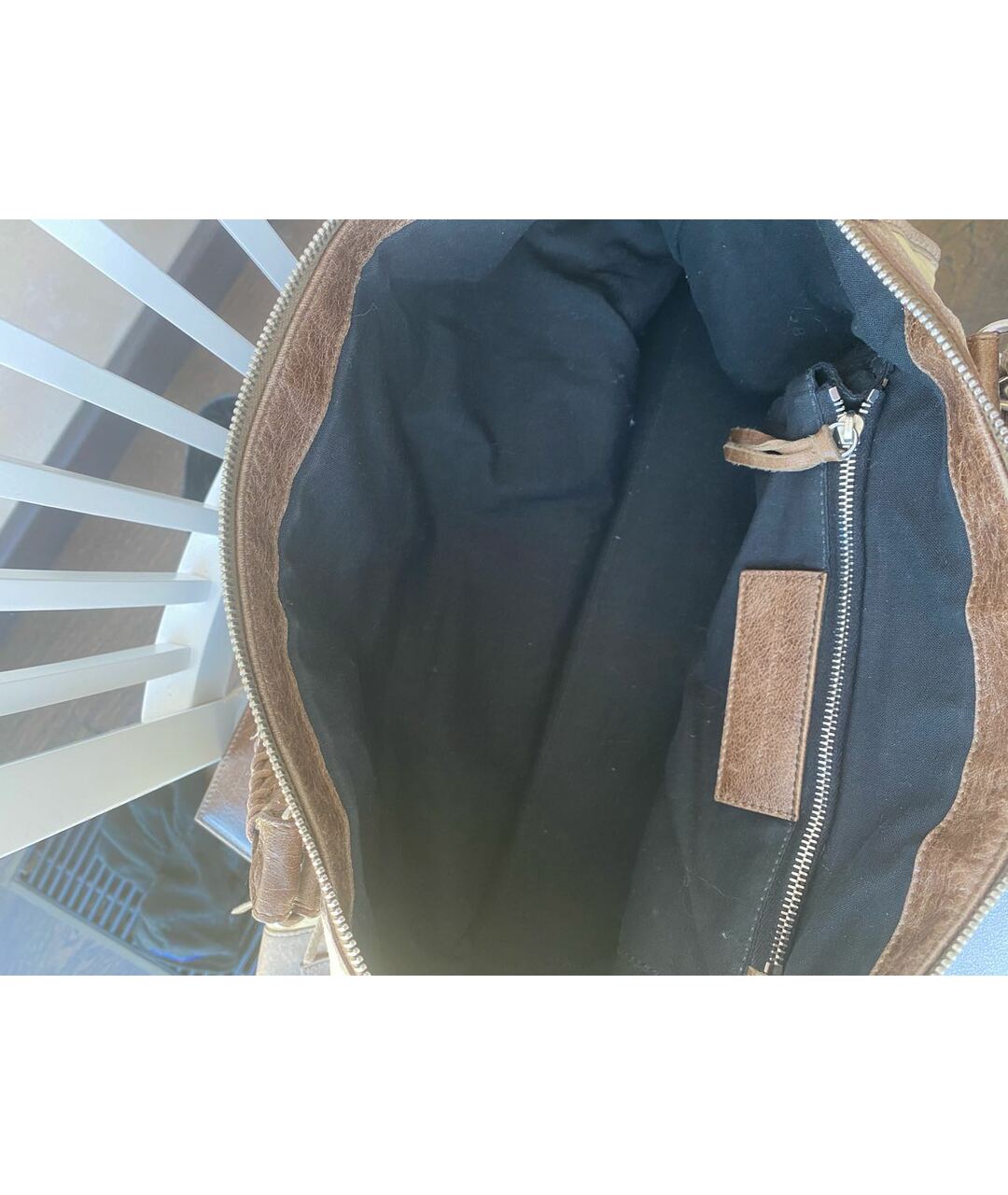 BALENCIAGA Бежевая кожаная сумка тоут, фото 5