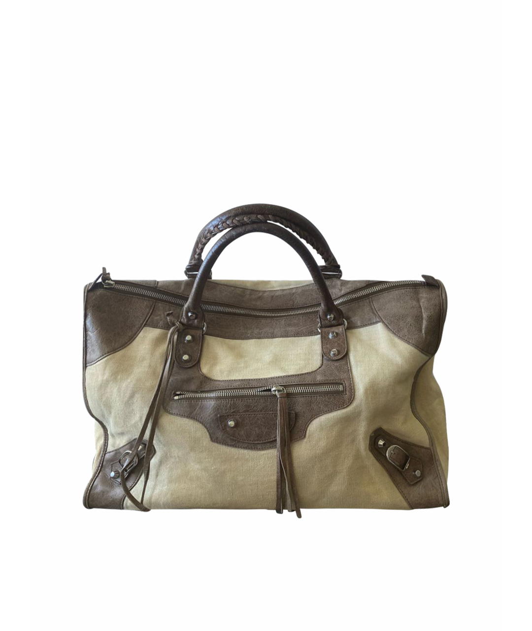 BALENCIAGA Бежевая кожаная сумка тоут, фото 1