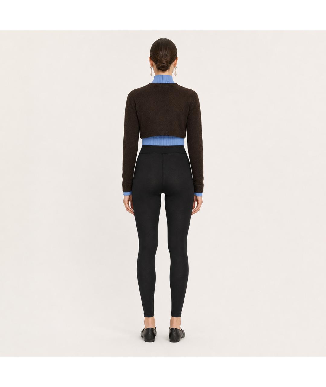 JIL SANDER Черные шелковые леггинсы и велосипедки, фото 5