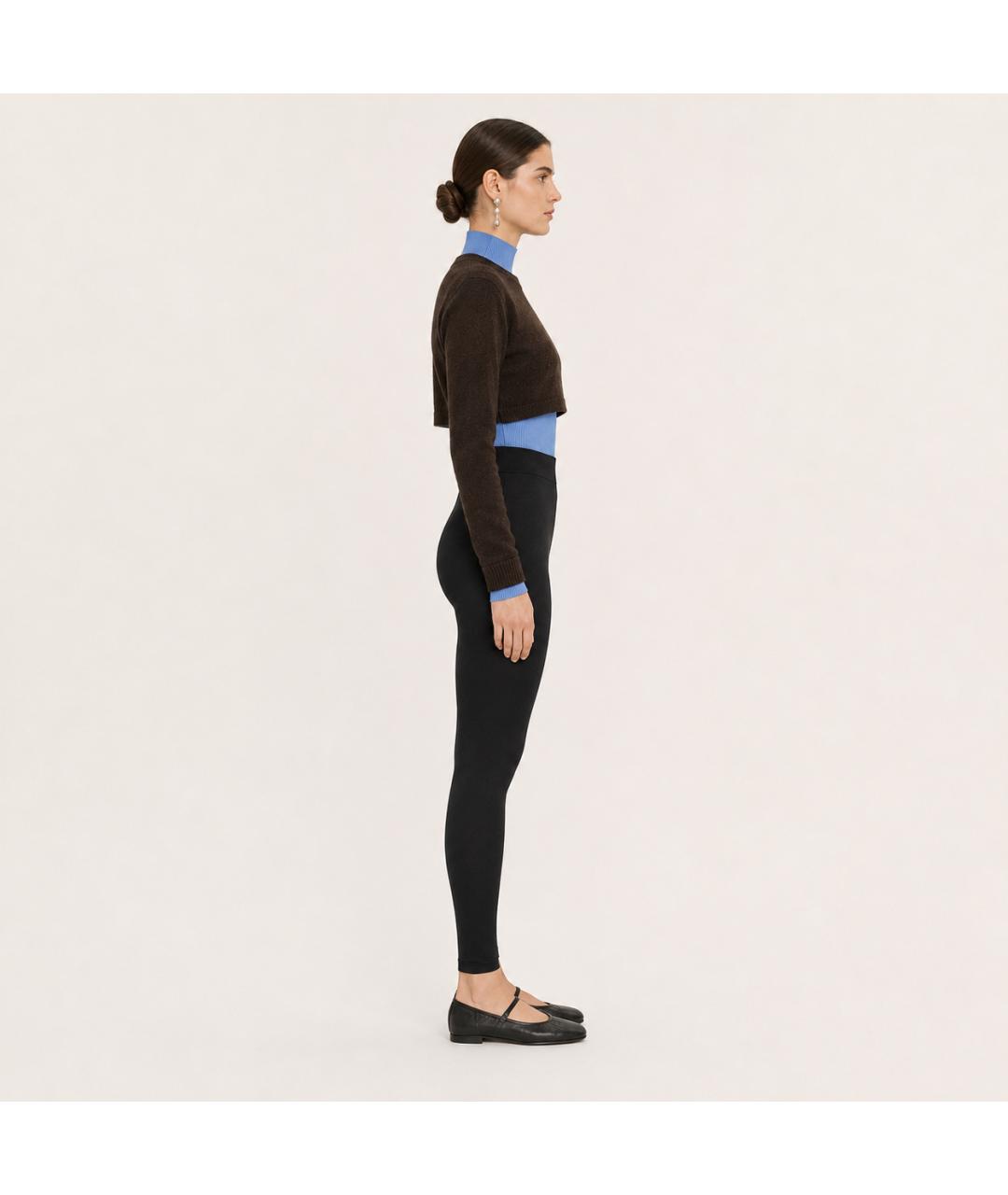 JIL SANDER Черные шелковые леггинсы и велосипедки, фото 6