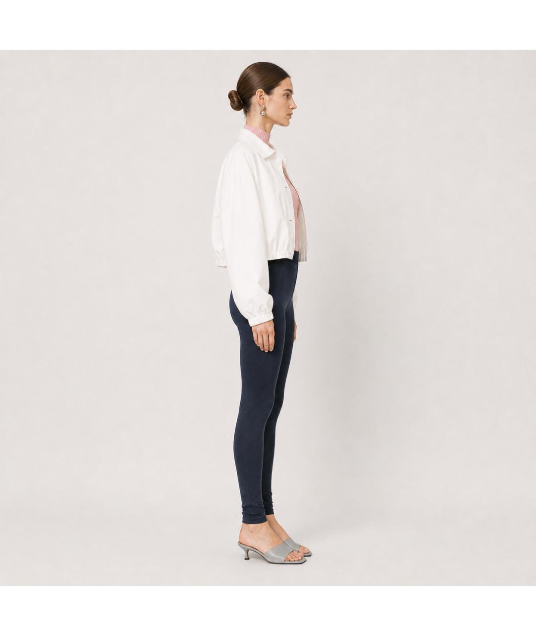 JIL SANDER Темно-синие шелковые леггинсы и велосипедки, фото 6