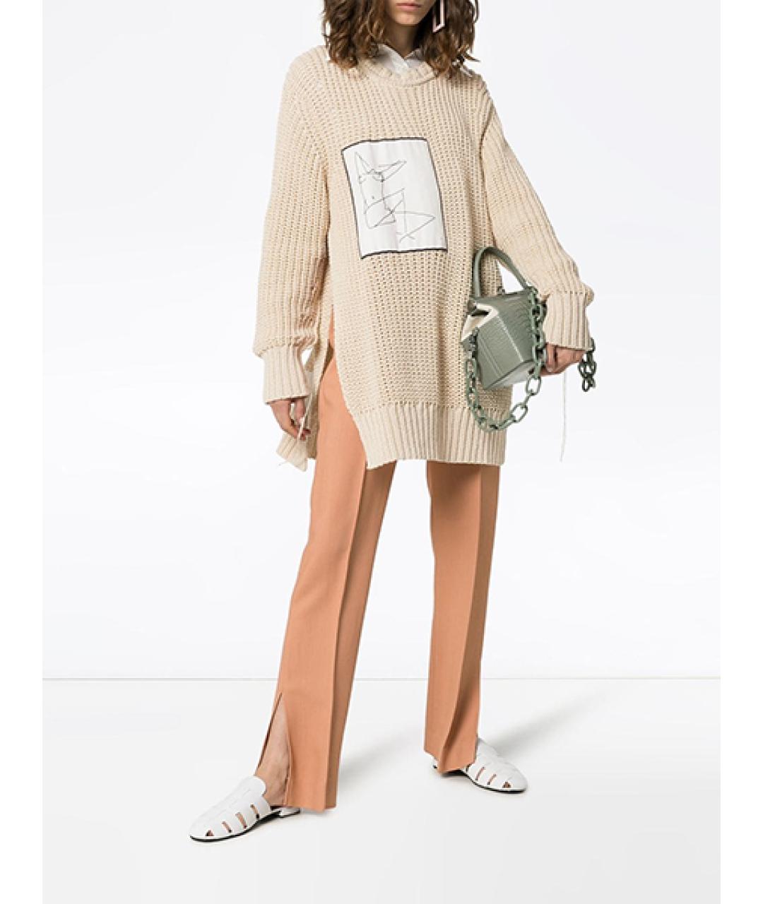 JIL SANDER Бежевый хлопковый джемпер / свитер, фото 4