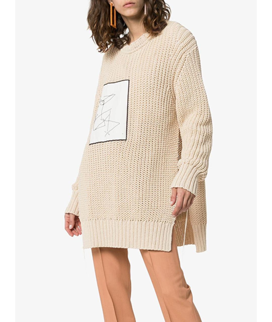 JIL SANDER Бежевый хлопковый джемпер / свитер, фото 2