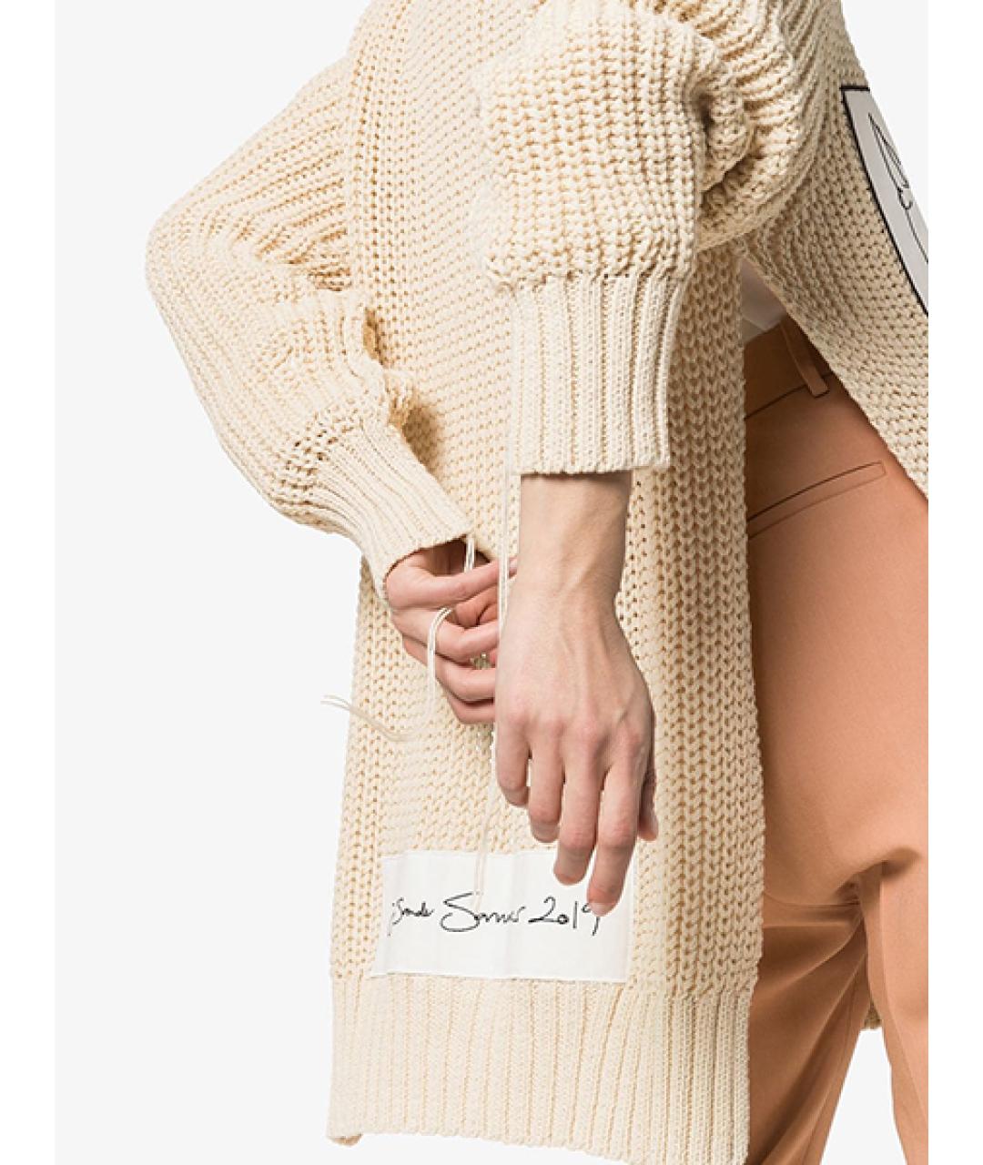 JIL SANDER Бежевый хлопковый джемпер / свитер, фото 5