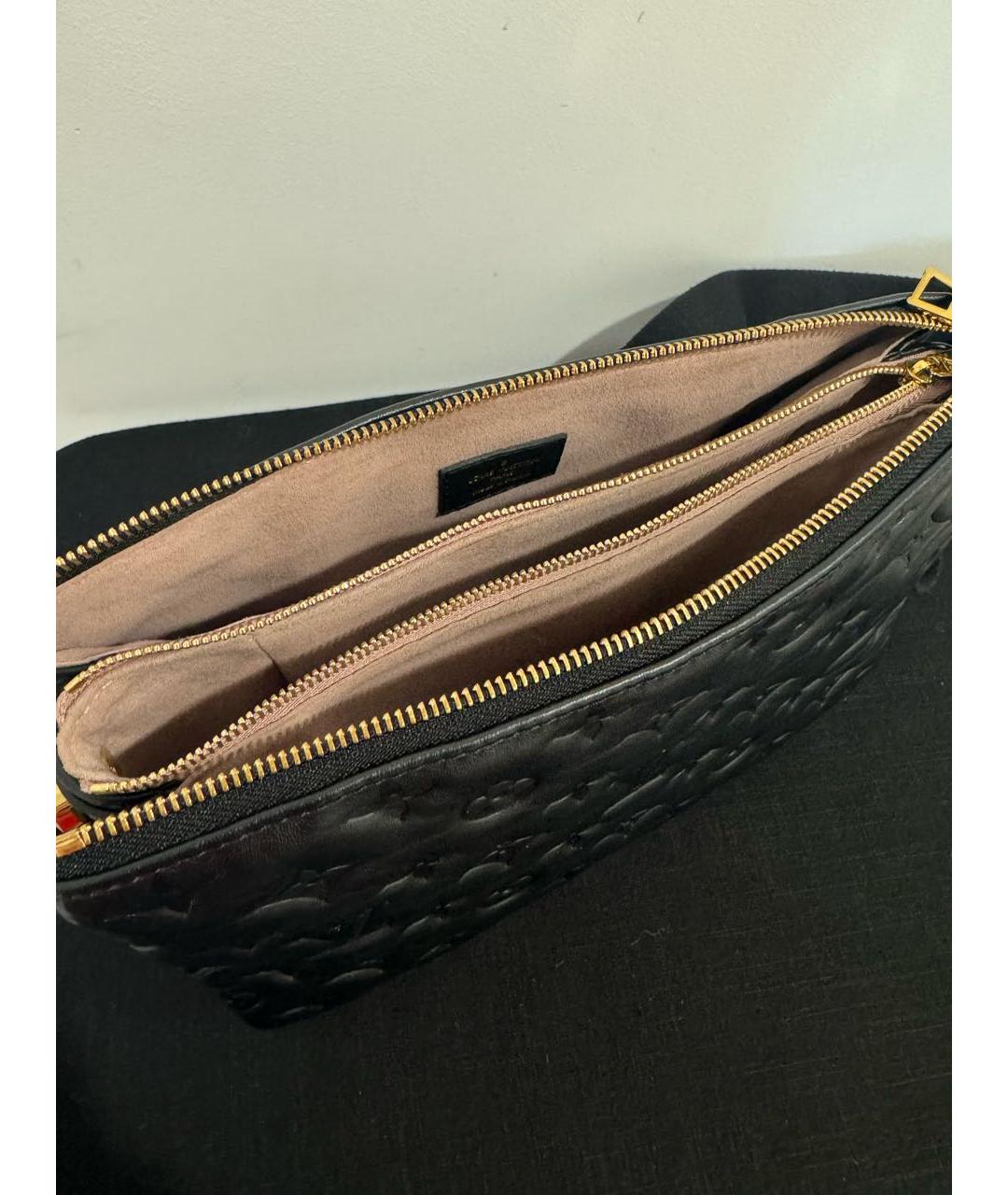 LOUIS VUITTON Черная кожаная сумка через плечо, фото 4