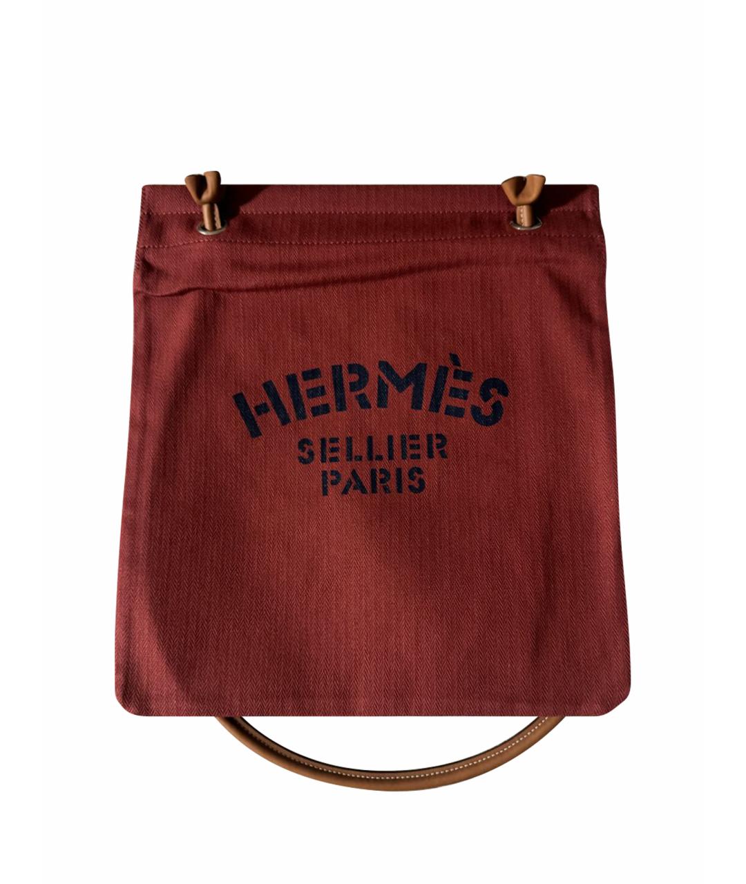 HERMES Бордовая тканевая сумка через плечо, фото 1