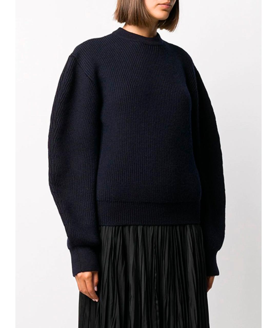 JIL SANDER Темно-синий шерстяной джемпер / свитер, фото 4