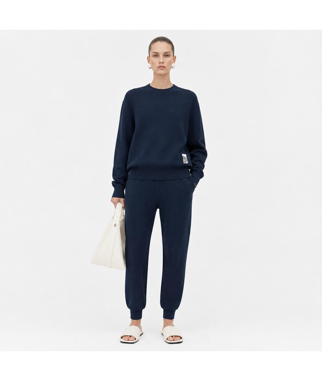 JIL SANDER Темно-синие шерстяные брюки узкие, фото 6