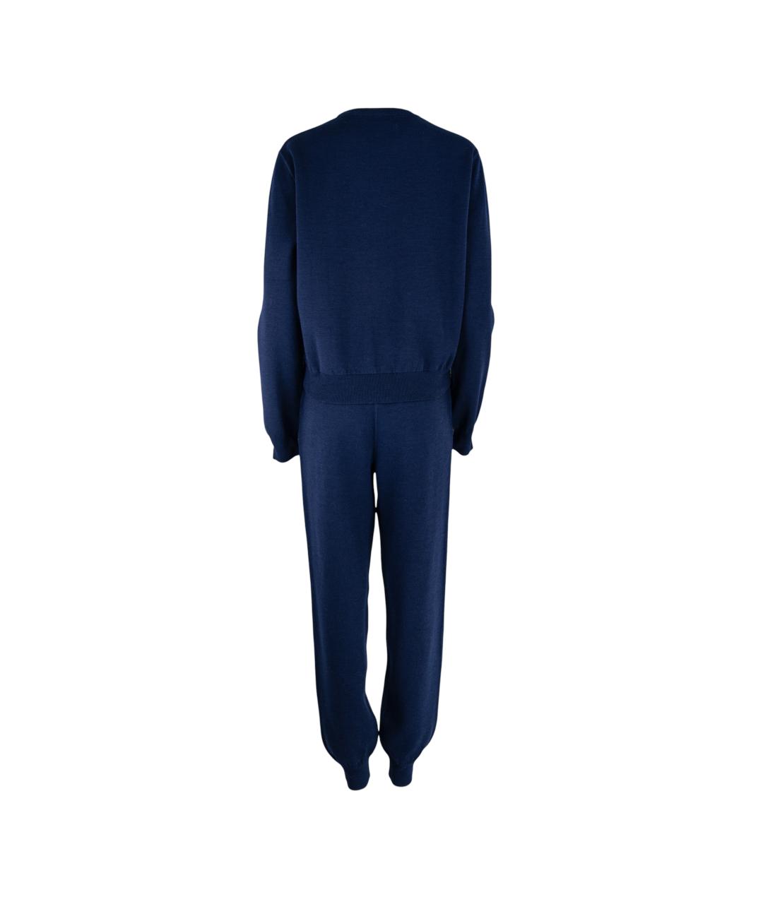 JIL SANDER Темно-синие шерстяные брюки узкие, фото 7