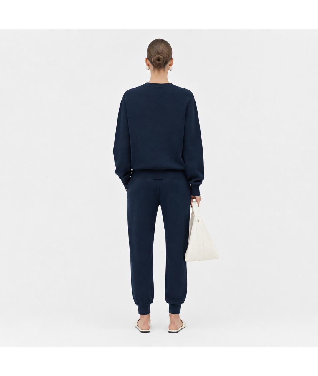 JIL SANDER Темно-синие шерстяные брюки узкие, фото 7