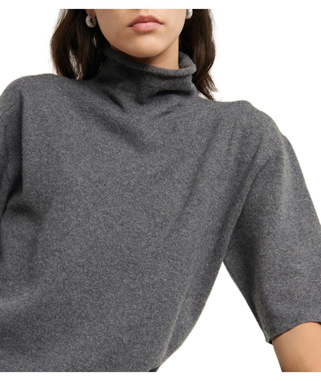 JIL SANDER Серый кашемировый джемпер / свитер, фото 4