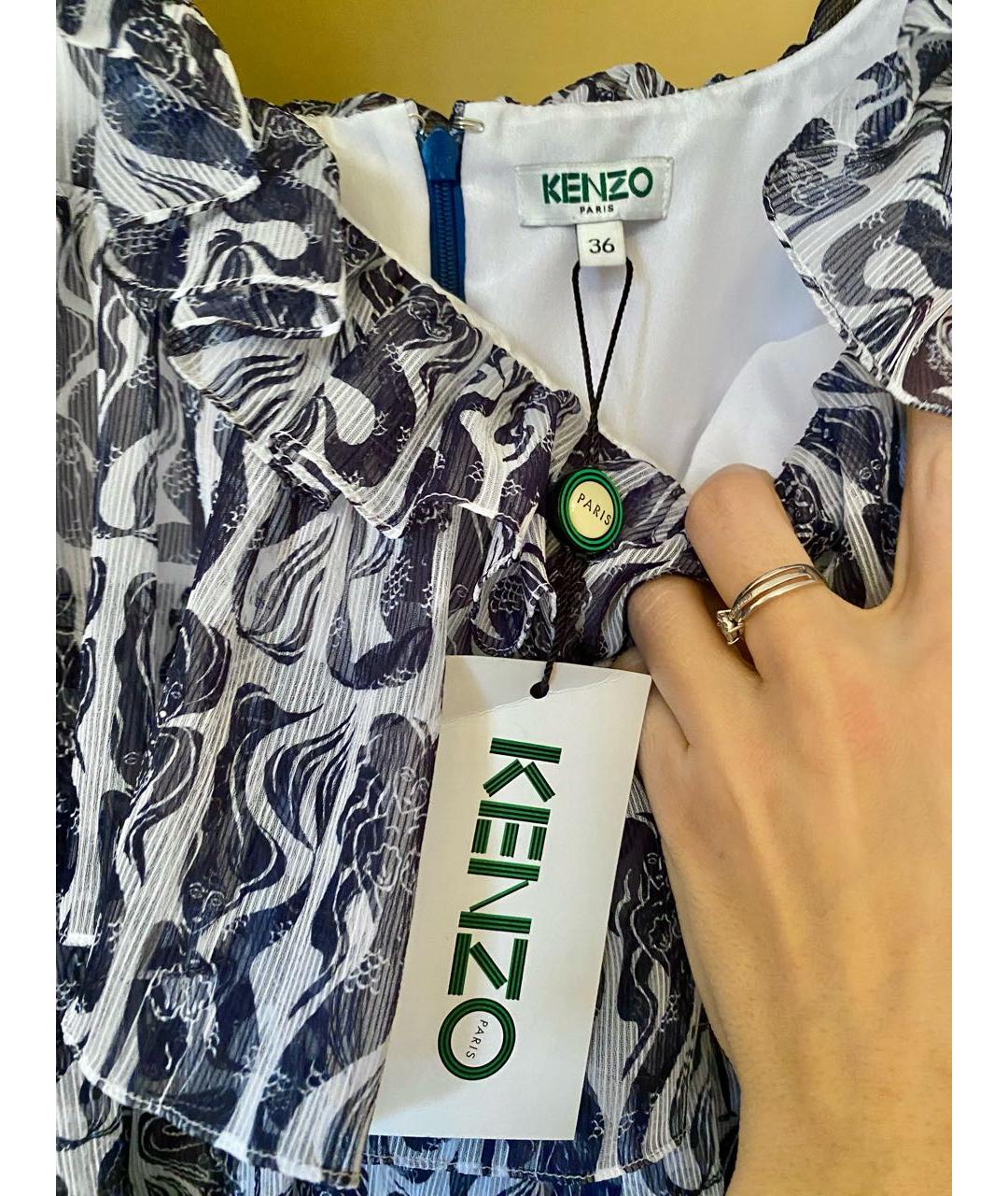 KENZO Мульти полиэстеровое коктейльное платье, фото 7