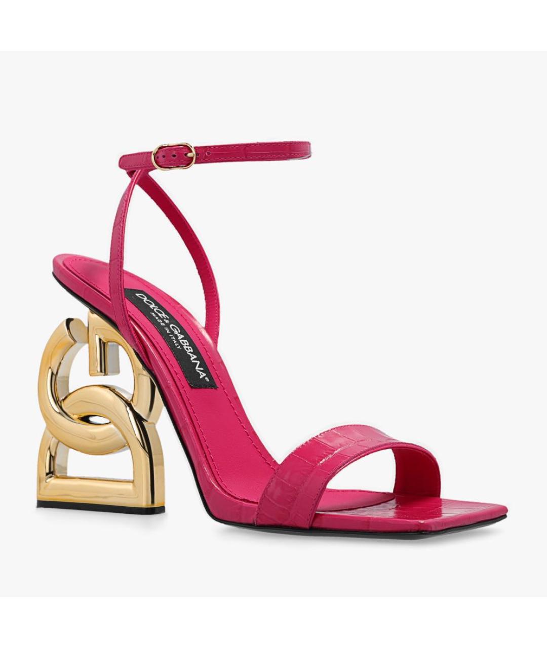 DOLCE&GABBANA Фуксия кожаные босоножки, фото 3