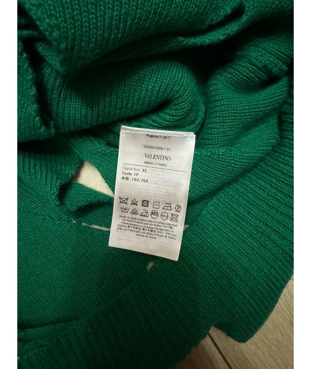 VALENTINO Зеленый шерстяной джемпер / свитер, фото 3