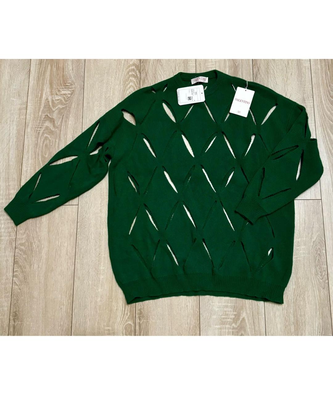 VALENTINO Зеленый шерстяной джемпер / свитер, фото 4
