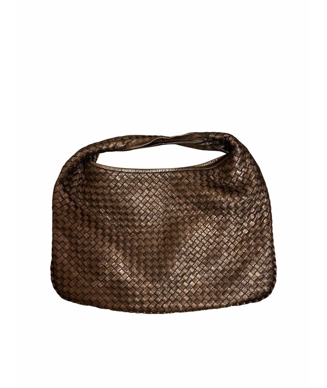 BOTTEGA VENETA Коричневая кожаная сумка с короткими ручками, фото 1