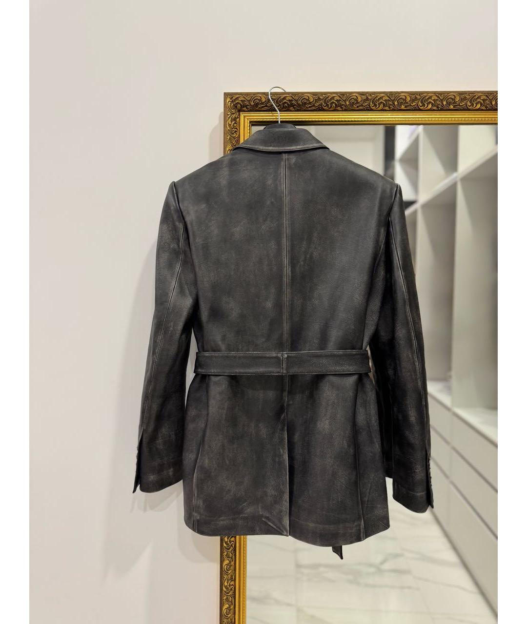 ALEXANDER WANG Антрацитовая кожаная куртка, фото 8