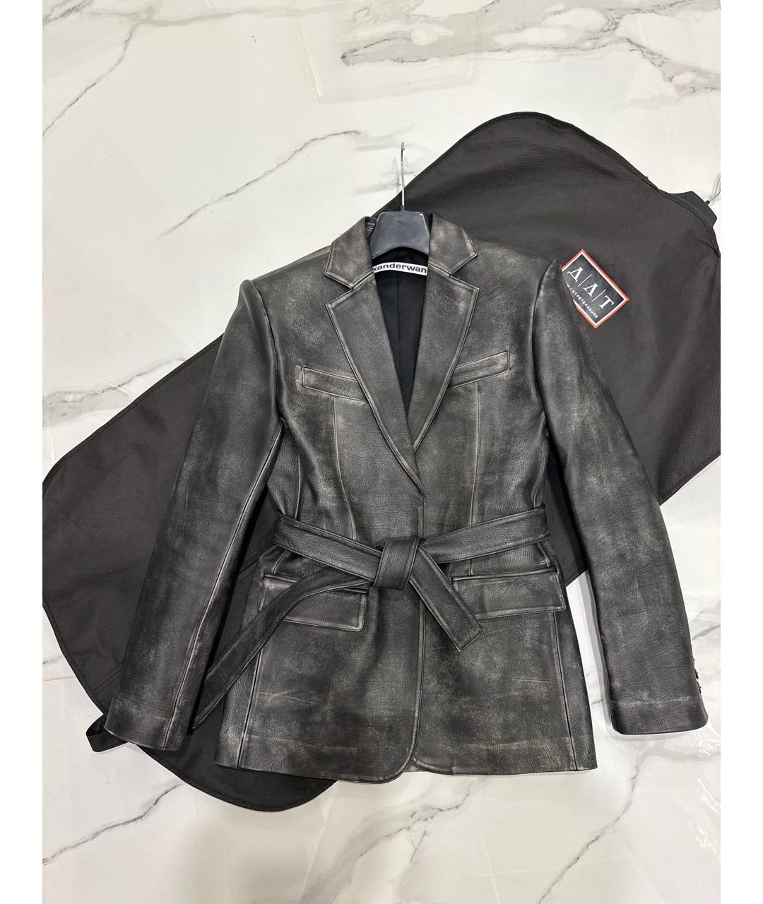 ALEXANDER WANG Антрацитовая кожаная куртка, фото 6