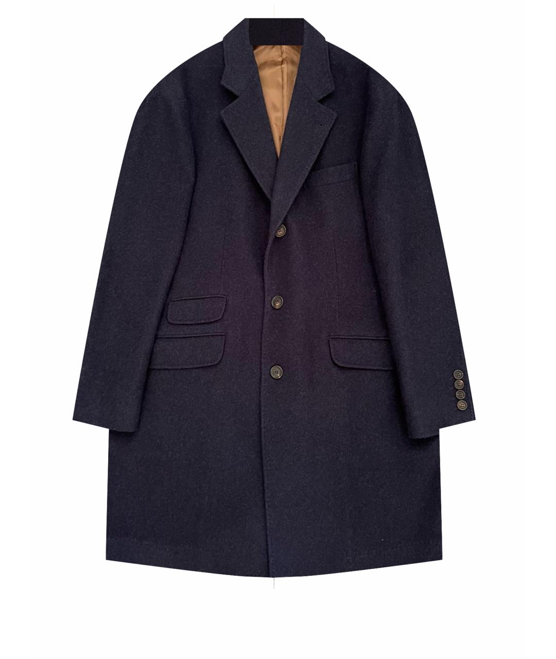 BRUNELLO CUCINELLI Темно-синее кашемировое пальто, фото 1