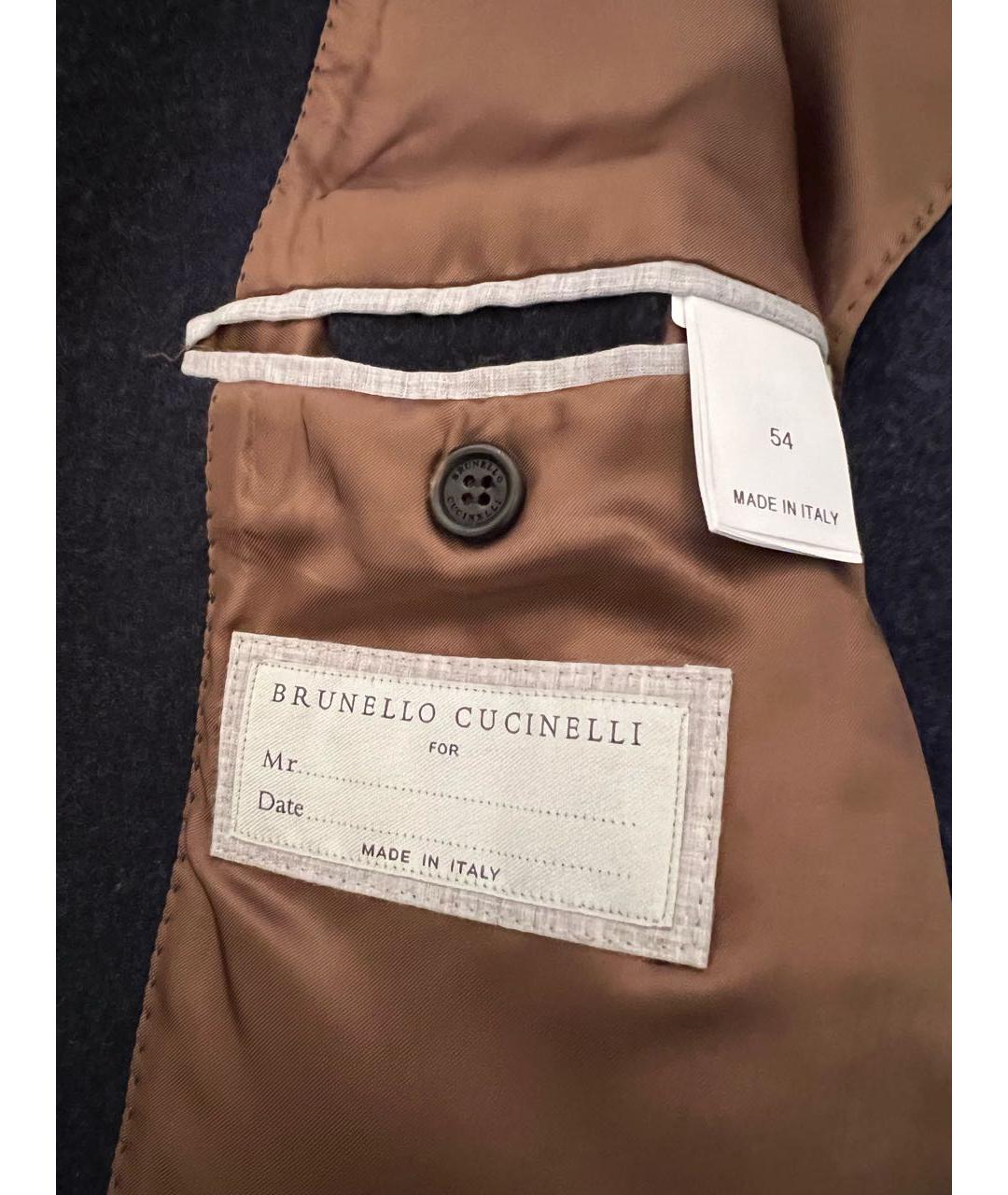 BRUNELLO CUCINELLI Темно-синее кашемировое пальто, фото 5