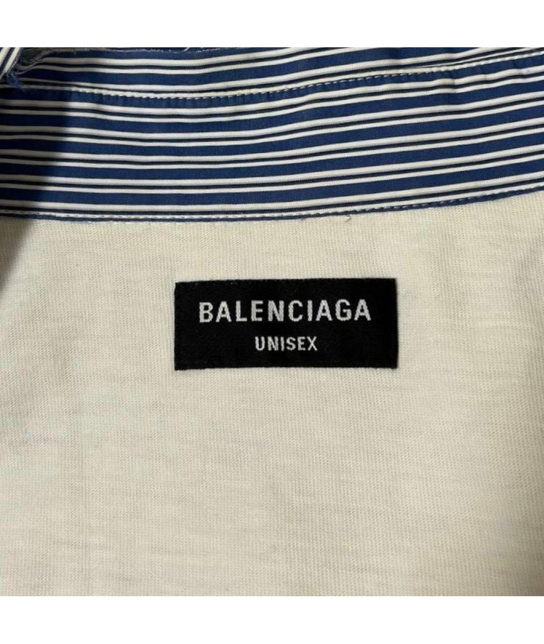 BALENCIAGA Голубая хлопковая классическая рубашка, фото 3