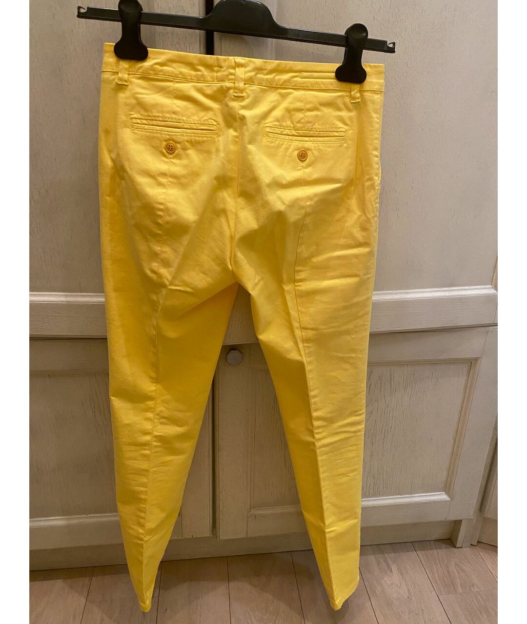 WEEKEND MAX MARA Желтые хлопковые брюки узкие, фото 2