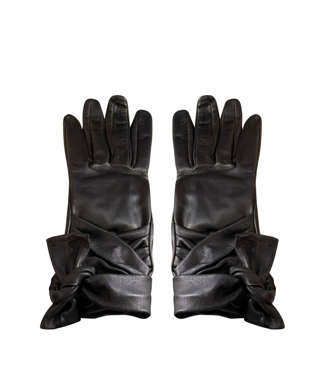 CHANEL PRE-OWNED Черные кожаные перчатки, фото 1