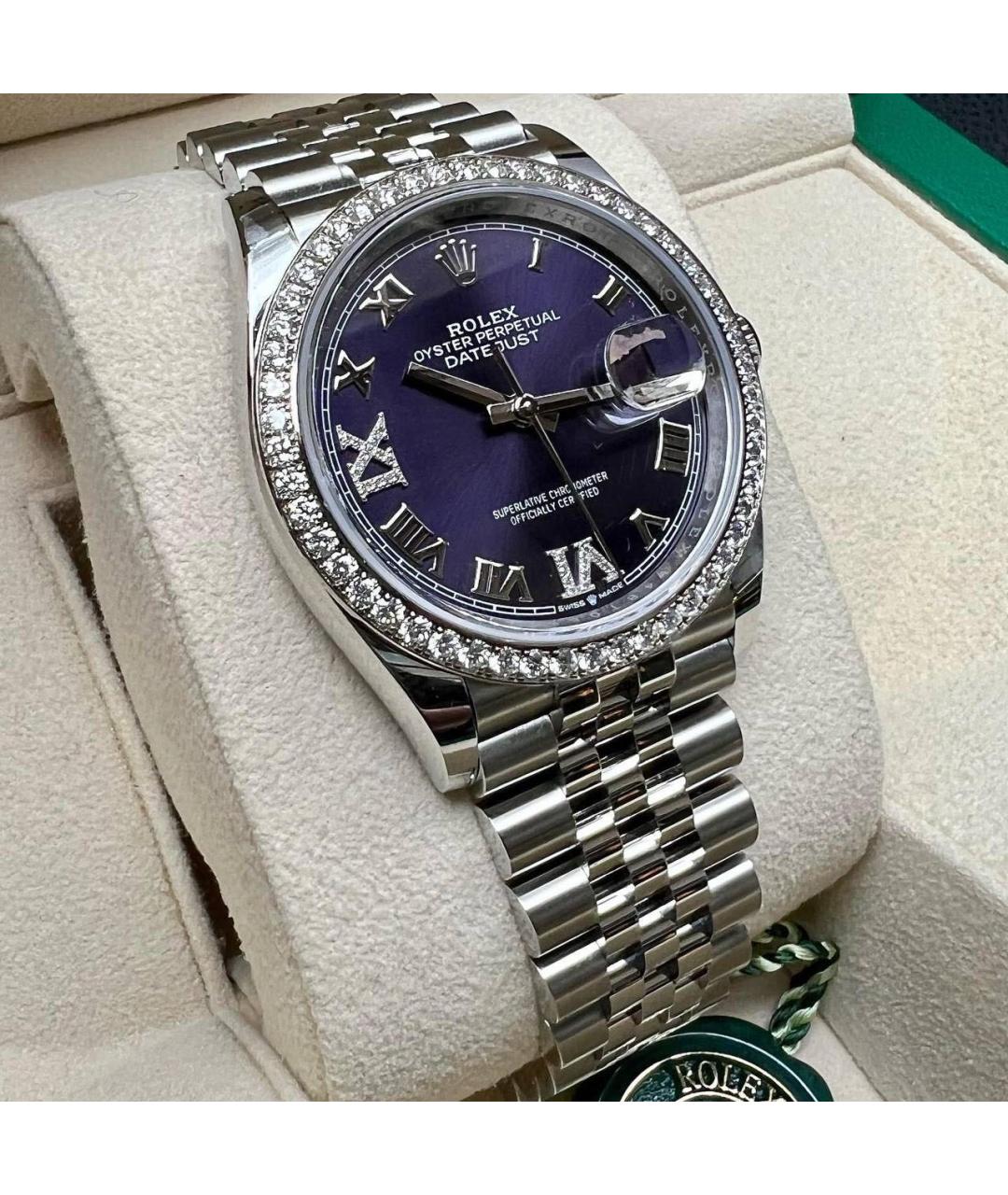 ROLEX Фиолетовые часы из белого золота, фото 2