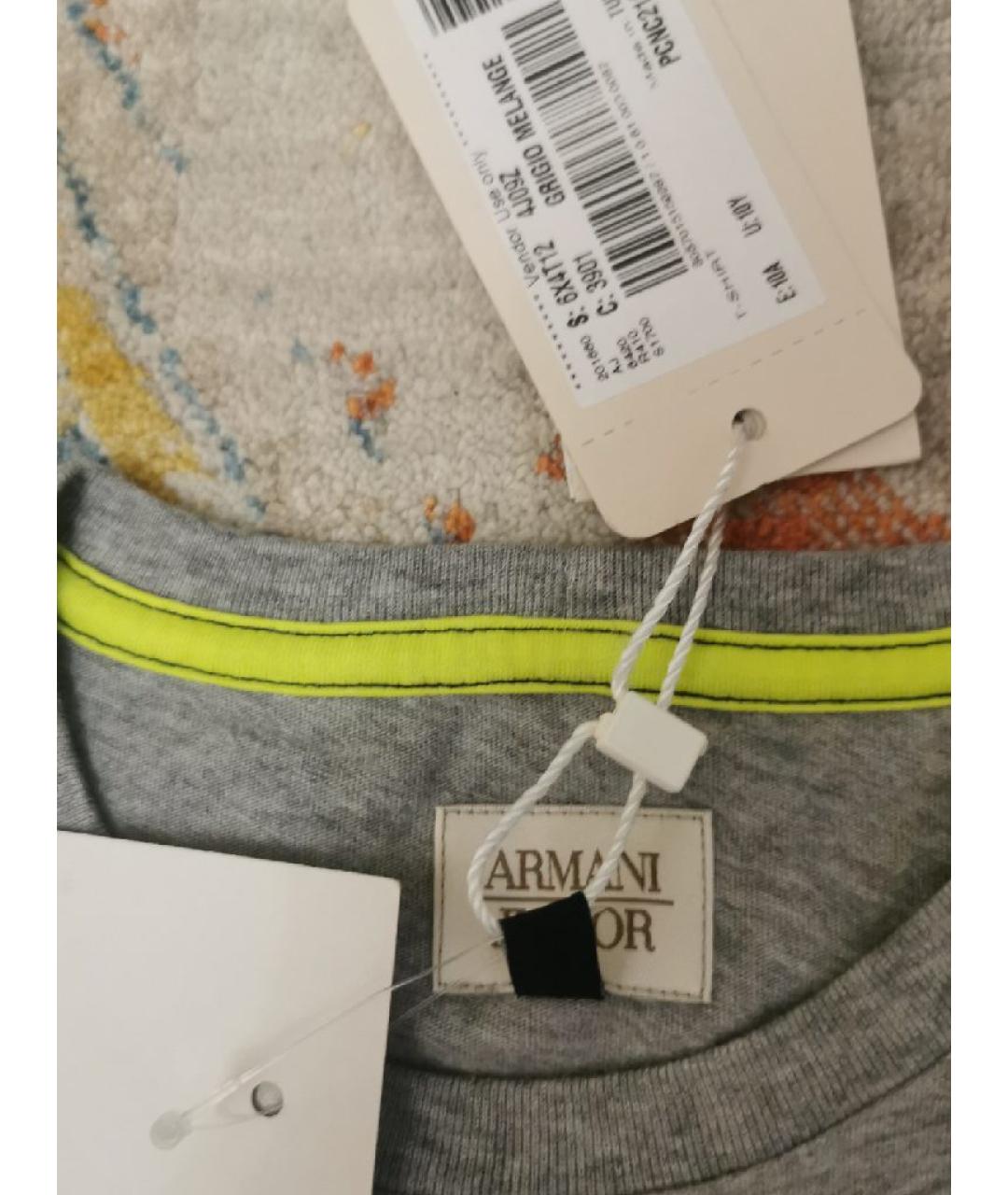 ARMANI JEANS Серая хлопковая детская футболка, фото 3