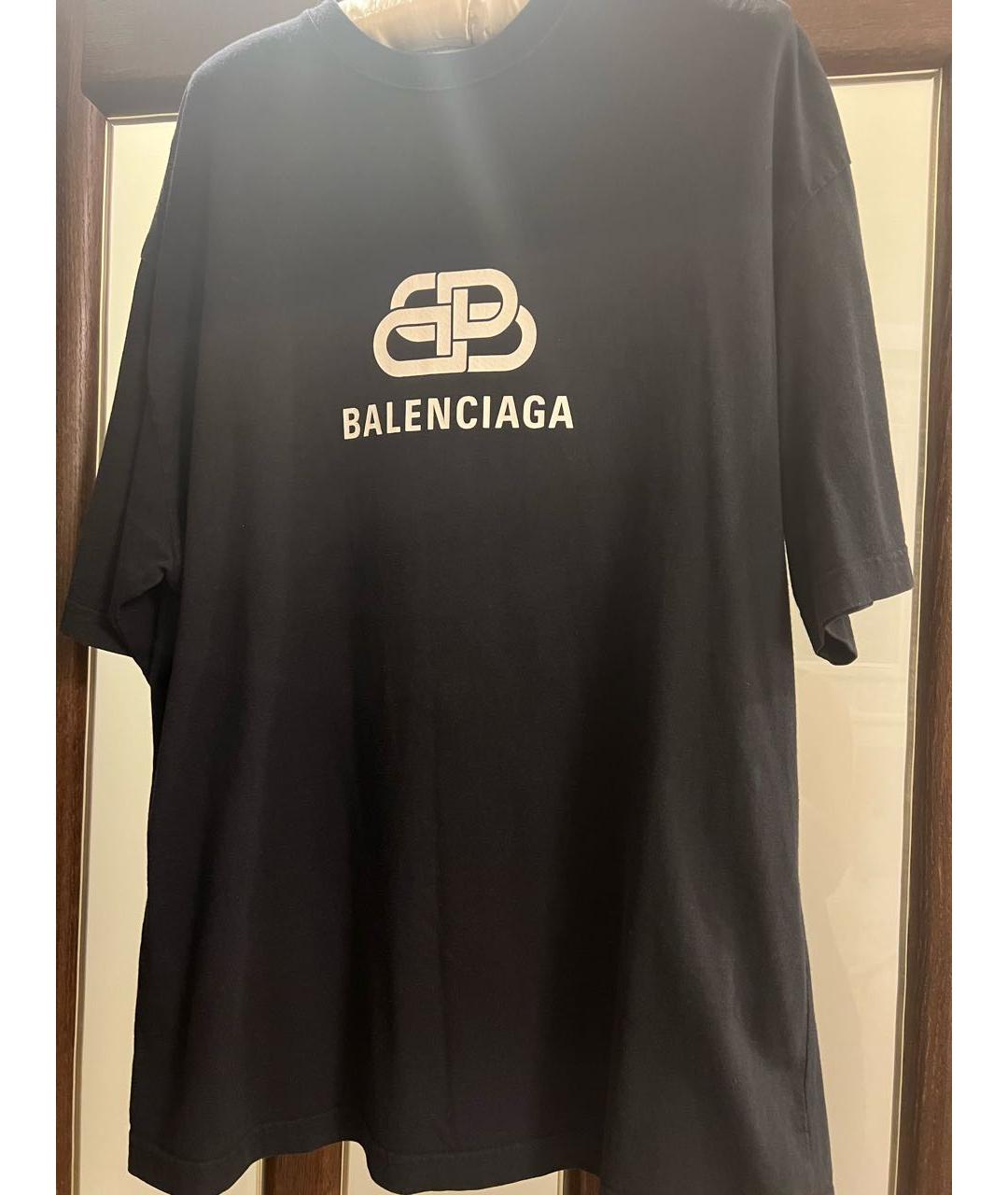 BALENCIAGA Черная хлопковая футболка, фото 5