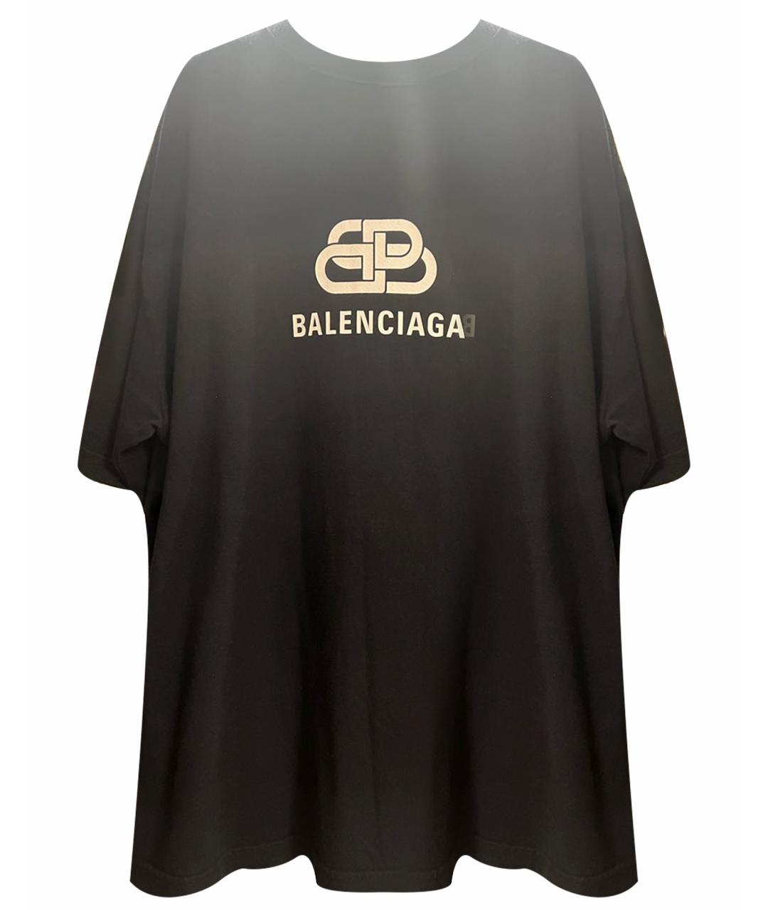 BALENCIAGA Черная хлопковая футболка, фото 1