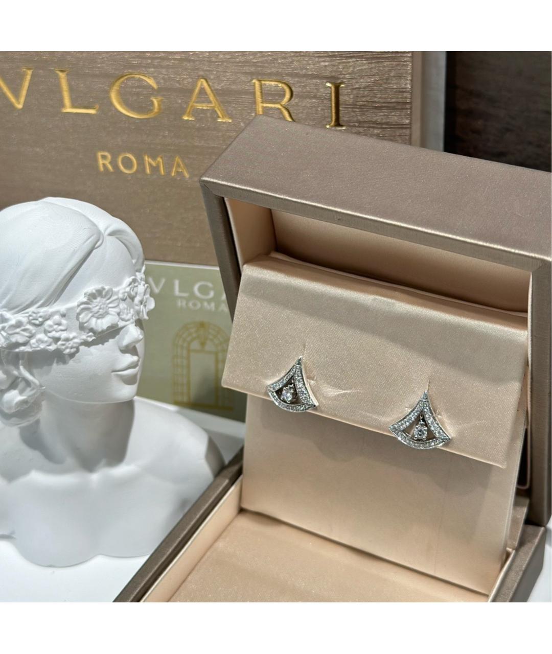 BVLGARI Серебряные серьги из белого золота, фото 2