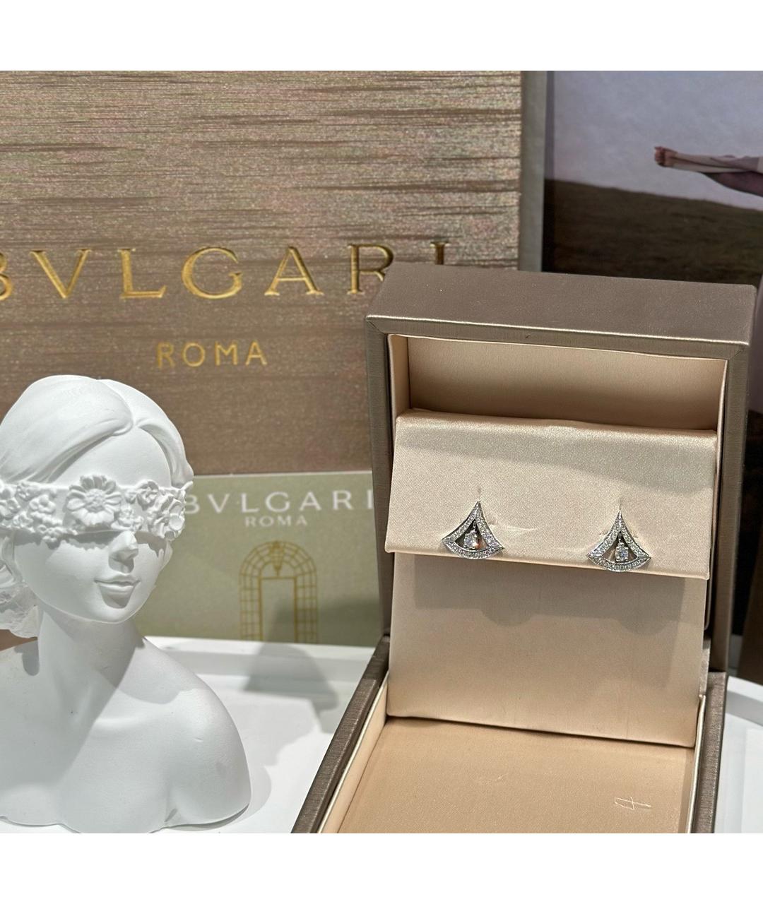 BVLGARI Серебряные серьги из белого золота, фото 7