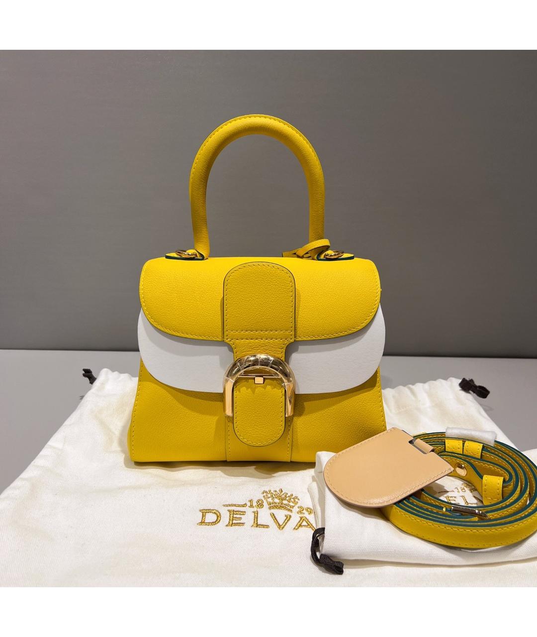 DELVAUX Желтая кожаная сумка через плечо, фото 5