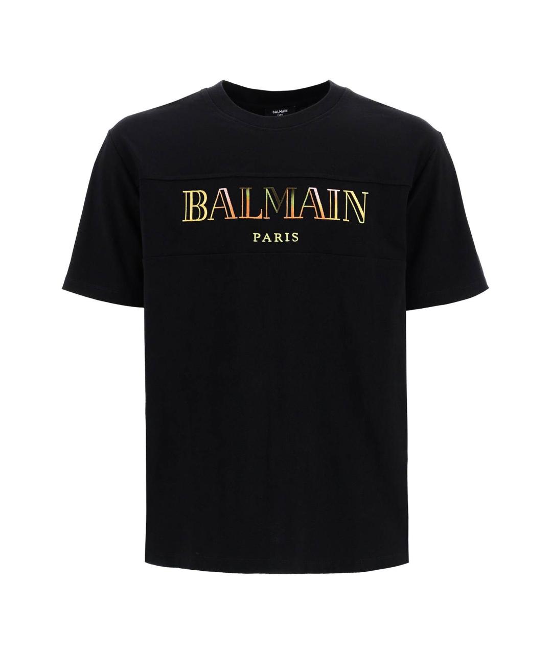 BALMAIN Черная хлопковая футболка, фото 2