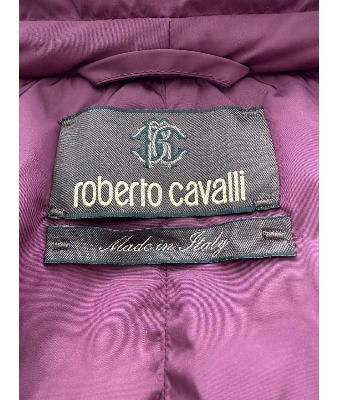 ROBERTO CAVALLI Бордовая полиамидовая куртка, фото 4