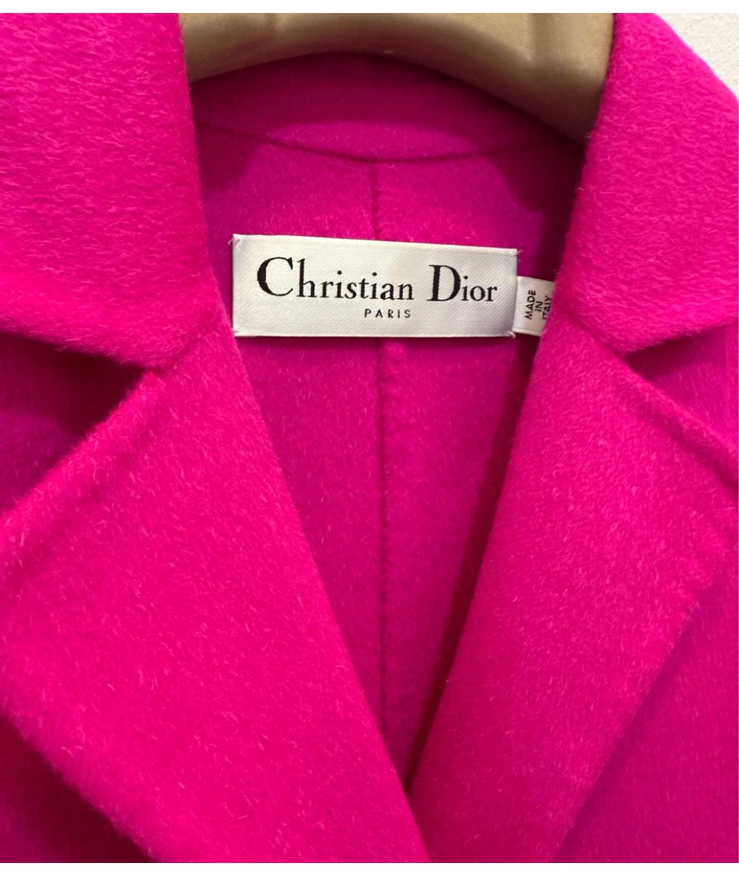 CHRISTIAN DIOR Фуксия шерстяное пальто, фото 3