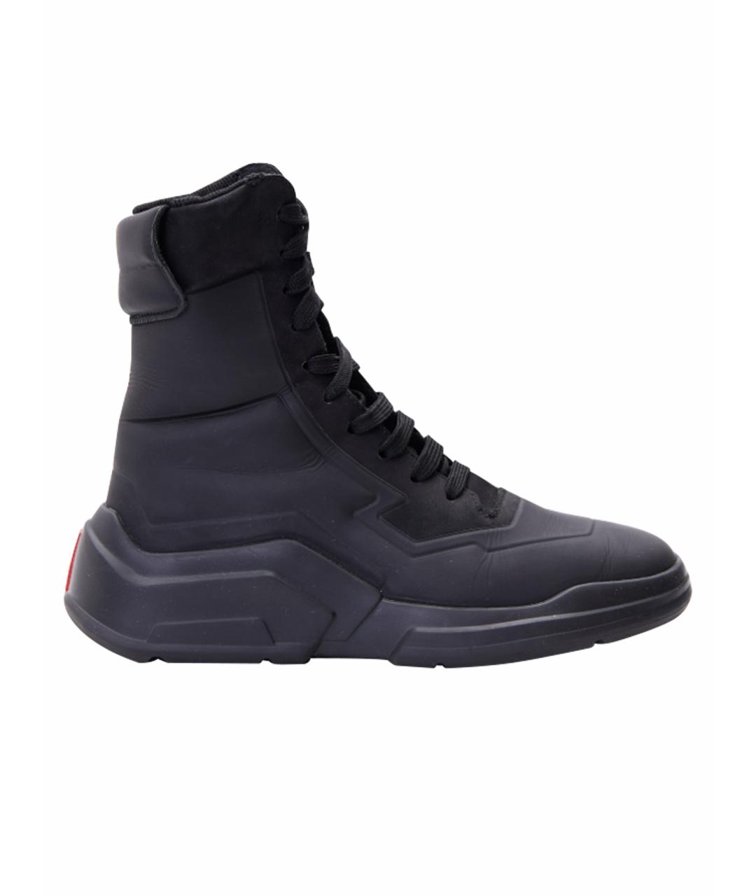 PRADA Черные текстильные ботинки, фото 1