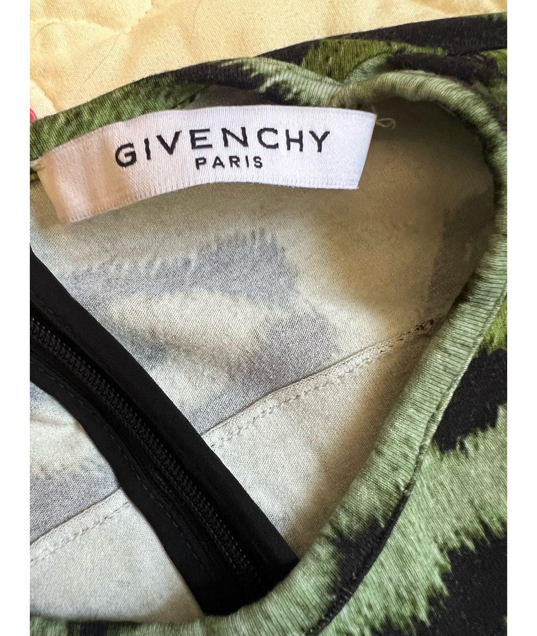 GIVENCHY Зеленые хлопко-эластановое коктейльное платье, фото 3