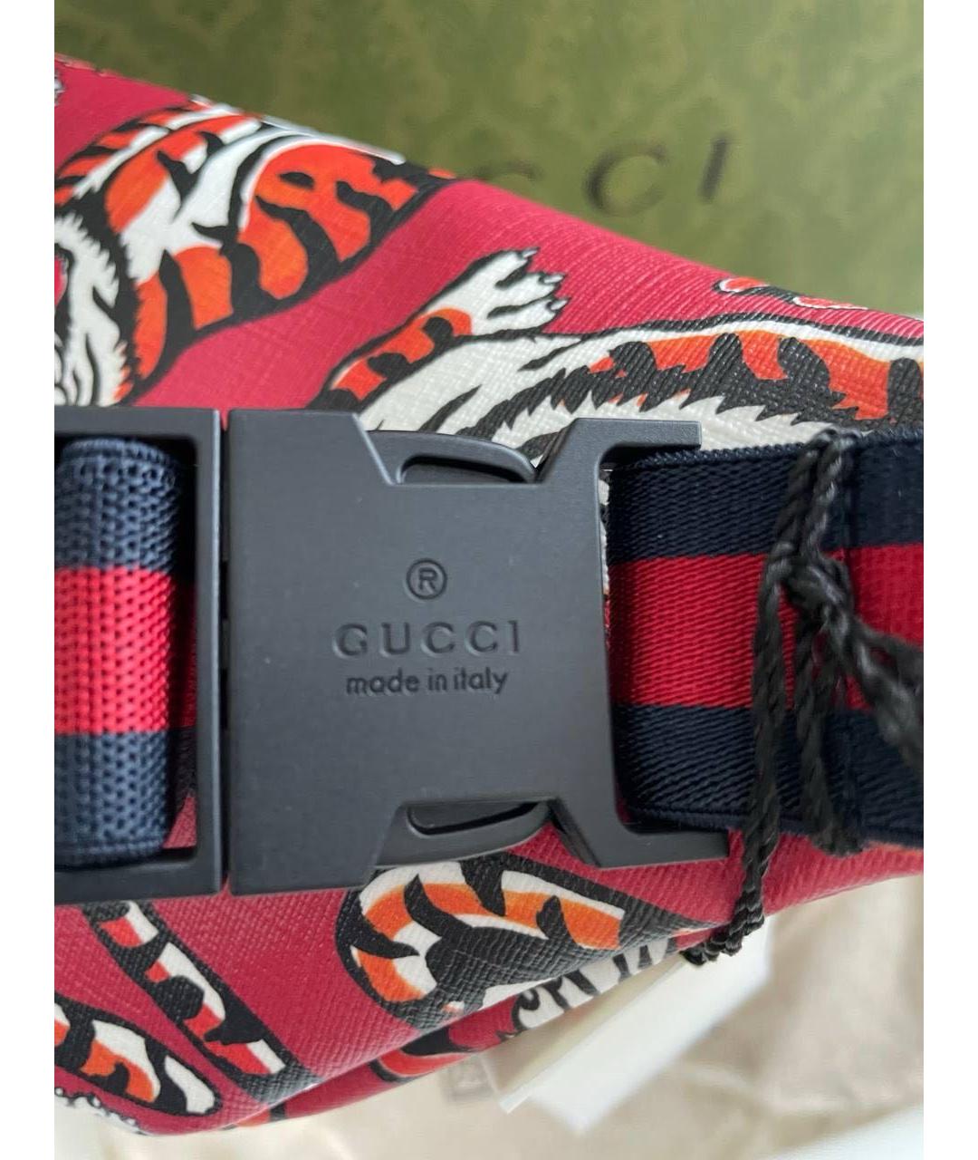 GUCCI Красная кожаная поясная сумка, фото 4