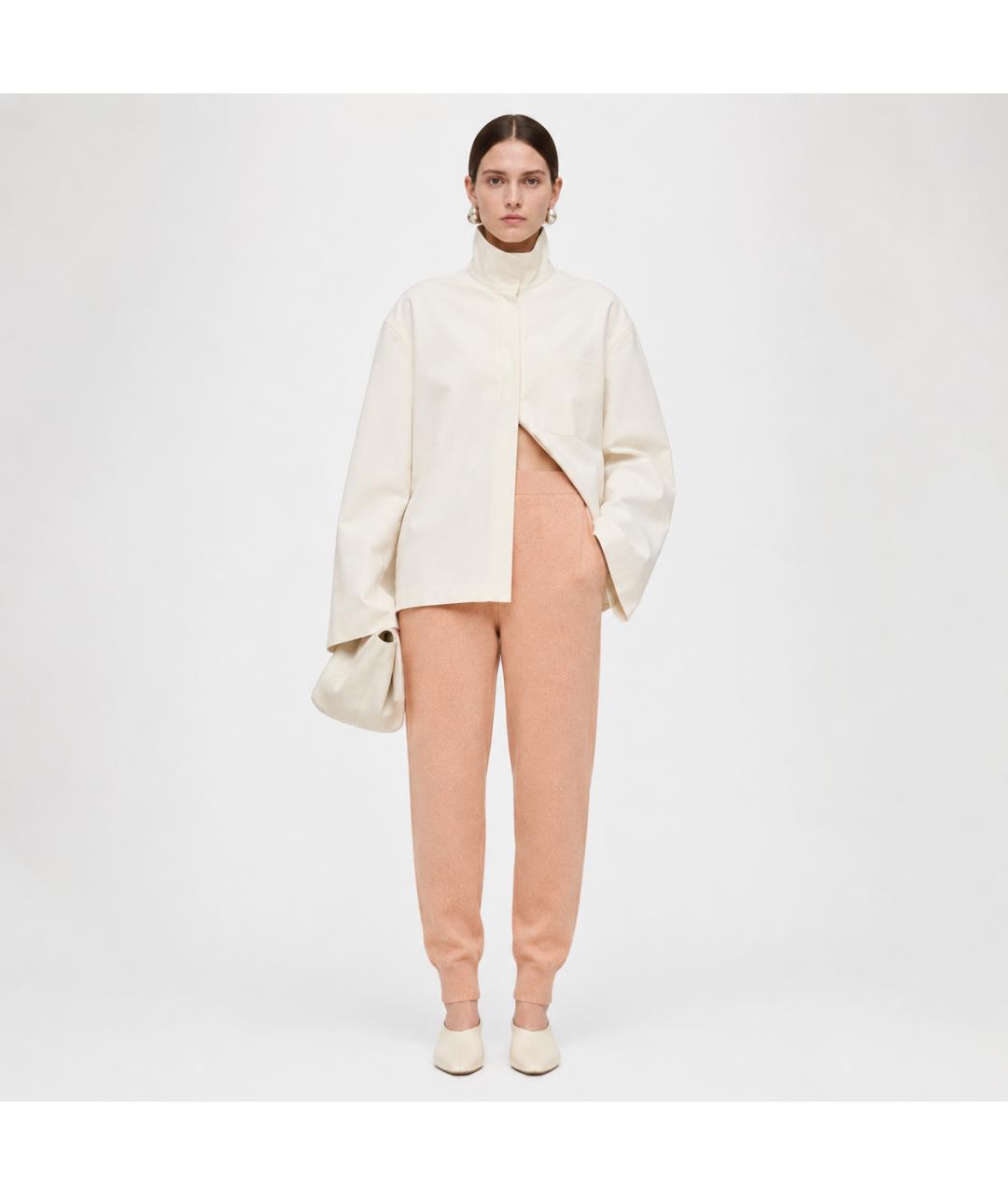 JIL SANDER Бежевые кашемировые спортивные брюки и шорты, фото 9
