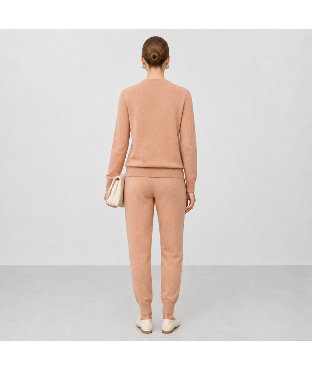 JIL SANDER Бежевые кашемировые спортивные брюки и шорты, фото 7