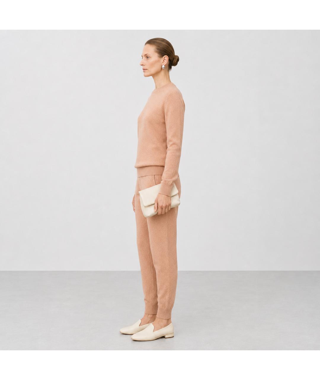 JIL SANDER Бежевые кашемировые спортивные брюки и шорты, фото 8